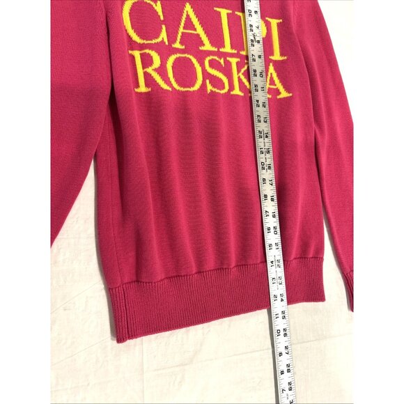 Fuzzi Gambucci Womens Sweater Caipi Roska Puff‎ Sleeve Pink Cotton XS NWT Italy - Picture 5 of 9